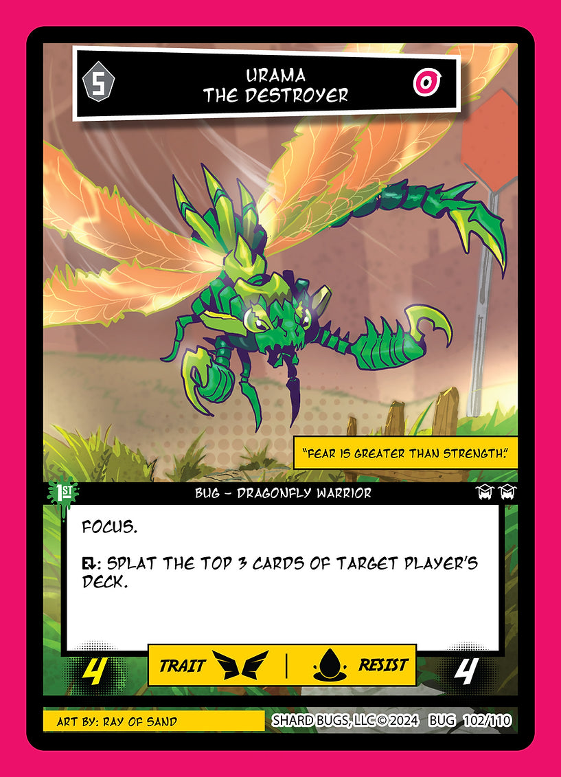 Urama The Destroyer 102/110 Cosmic Rare Foil - Shard Bugs 1st Edition