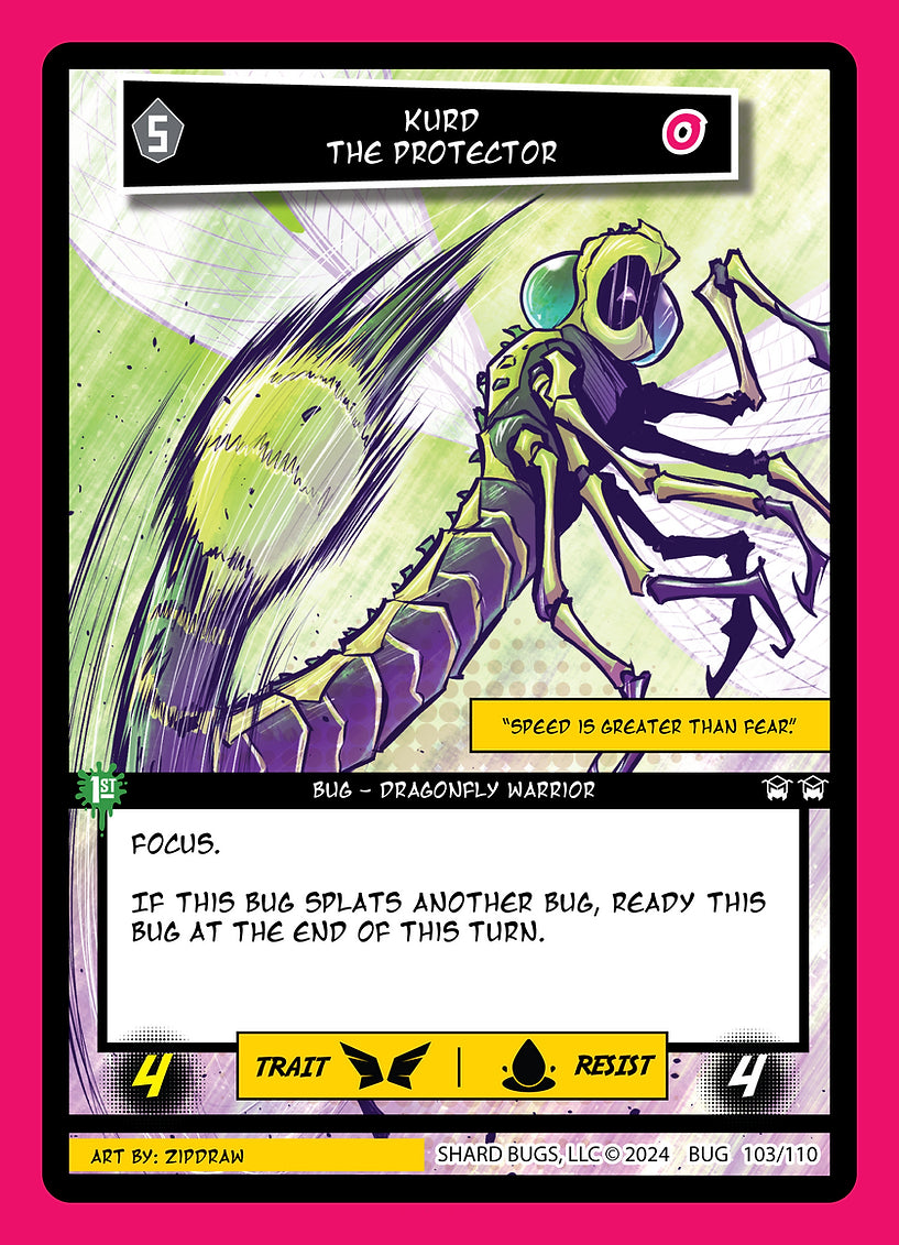 Kurd The Protector 103/110 - Cosmic Rare Foil - Shard Bugs 1st Edition