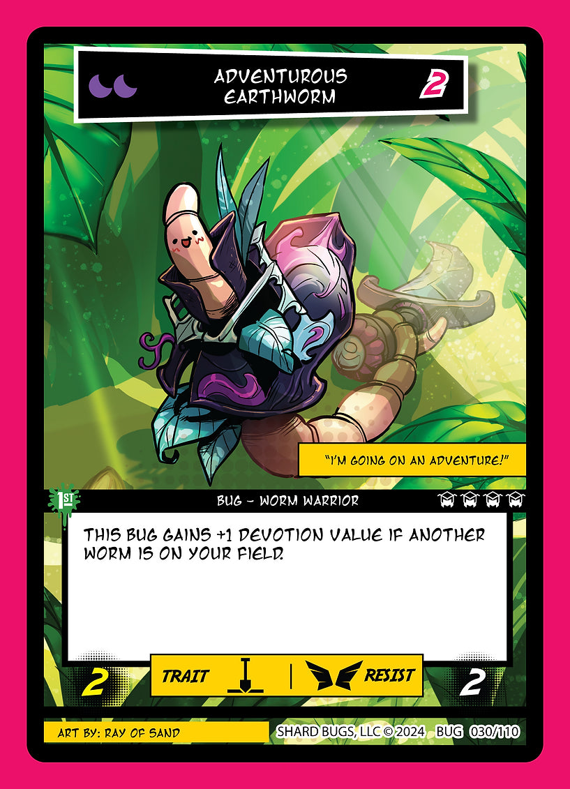 Adventurous Earthworm 030/110 - Uncommon - Shard Bugs 1st Edition