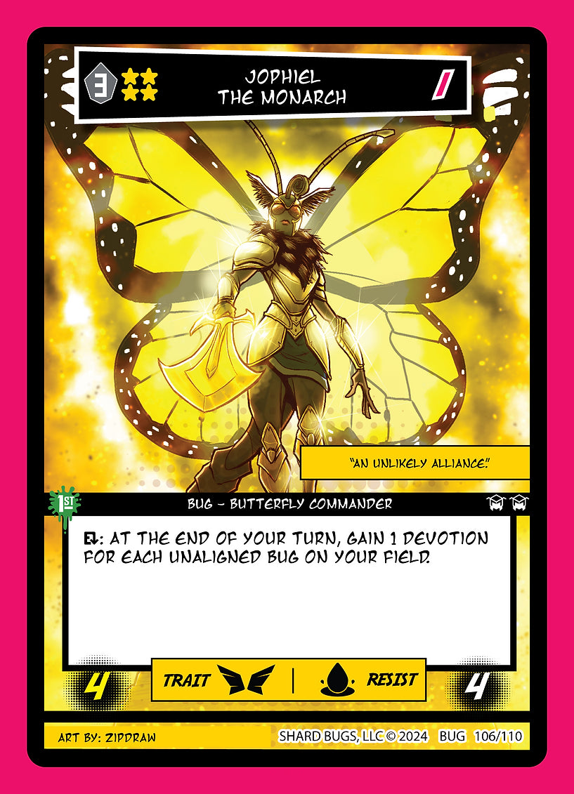 Jophiel The Monarch 106/110 - Cosmic Rare Foil - Shard Bugs 1st Edition