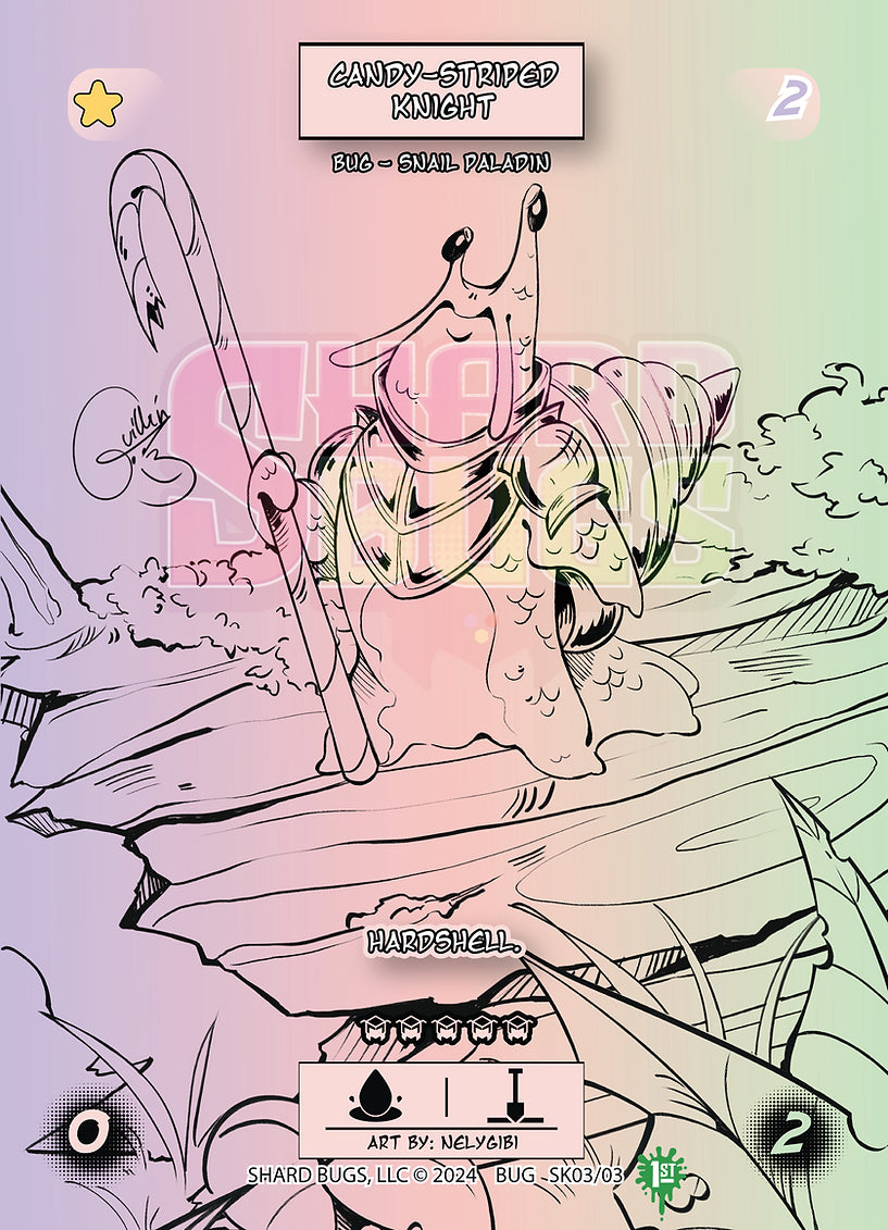 Candy-Striped Knight SK03/03 - Sketch Foil - Shard Bugs 1st Edition
