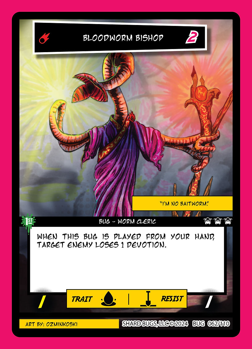 Bloodworm Bishop 062/110 - Rare Foil - Shard Bugs 1st Edition