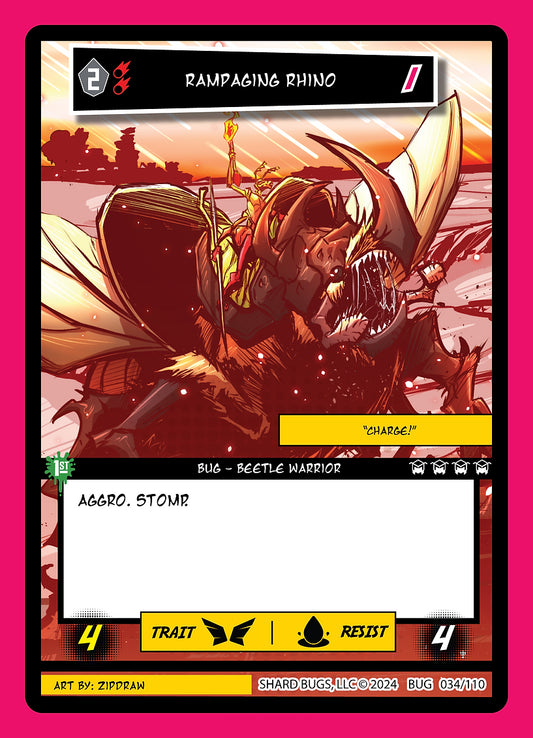 Rampaging Rhino 034/110  - Uncommon  - Shard Bugs 1st Edition