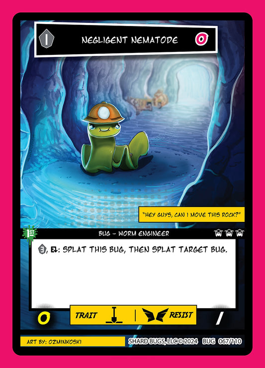 Negligent Nematode 067/110 - Rare Foil  - Shard Bugs 1st Edition
